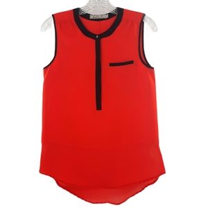 Chloe K Women Red Orange Sleeveless Blouse XS